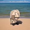 BrylaneHome Outdoor Oversized Canopy Tent Camp Chair Shade Folding Cupholder Zip Windows Storage Carrying Case Beach Yard Trip- Weight Capacity 350LB - Taupe view 2