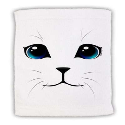 TOOLOUD Blue-Eyed Cute Cat Face Micro Terry Sport Towel 15" x 22"