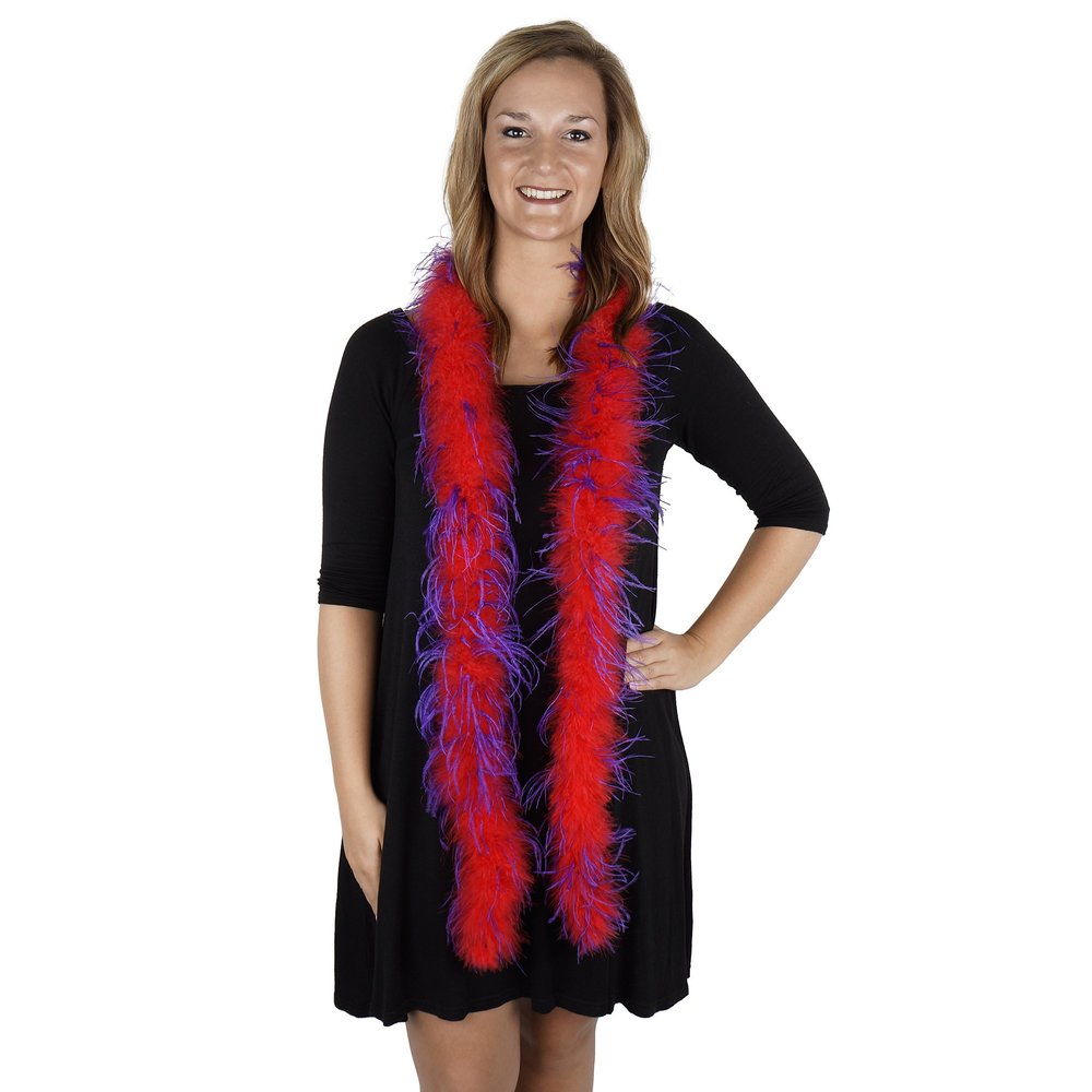 ZUCKER Ostrich Feather Boa - Cosplay Costume Flapper Accessory, 6 feet, Red/Regal