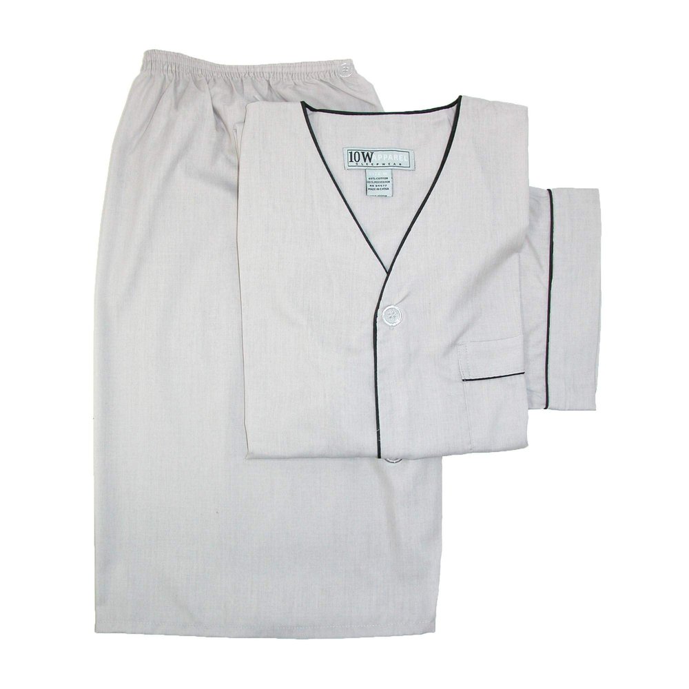Ten West Apparel Men's Short Sleeve Short Leg Pajama Set, XL, Grey