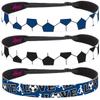 Hipsy Women's Adjustable NO SLIP I Love Soccer Headbands (Navy Blue & Black 3pk) view 1