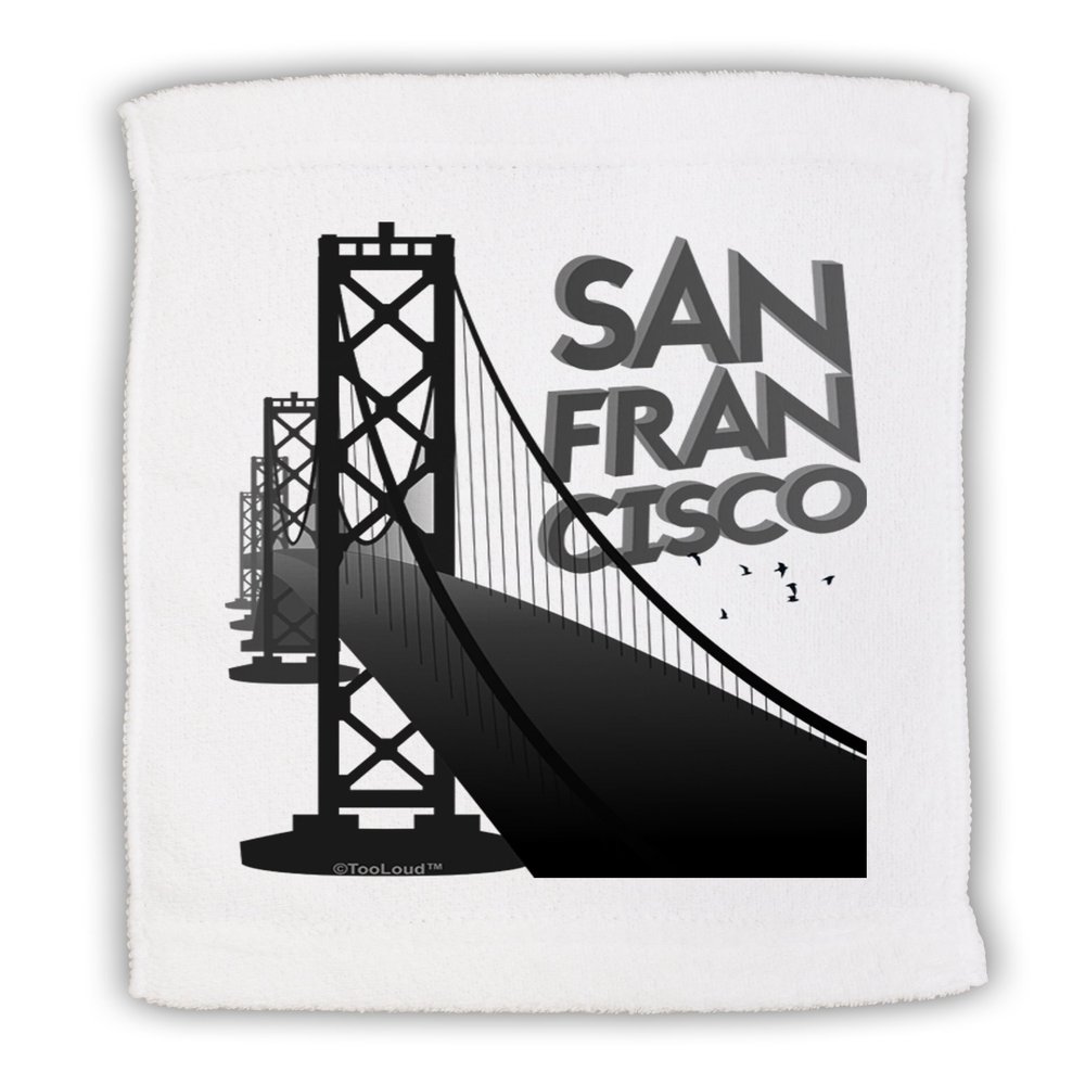 TOOLOUD San Francisco Text Bay Bridge Micro Terry Sport Towel 15" x 22"
