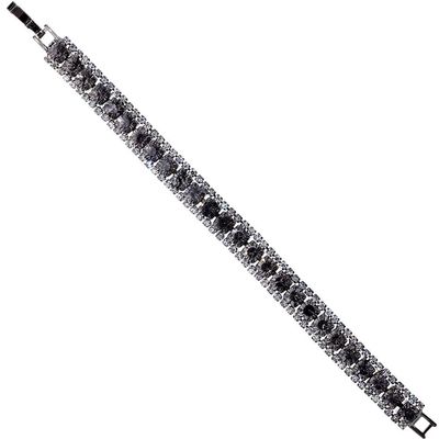 YAZILIND Elegant Charming Black Cubic Zirconia Oval Cut Tennis Bracelet for Women