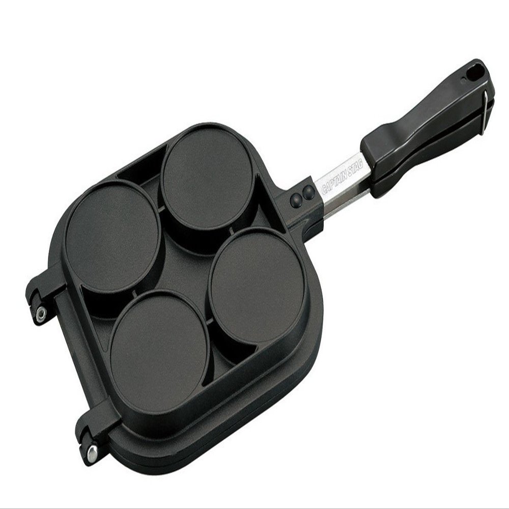 Captain Stag UG-3006 Cast Aluminum Pancake Maker for Barbecues and BBQs