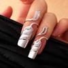 OLizee Sterling Silver Fingernail Ring Nail Decoration Finger Tip Ring Nail Art Charms Fashion Jewelry Accessories, D view 3