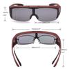 Bestum Driving Glasses Wraparounds Polarized Fitover Sunglasses (Red, Grey) view 4