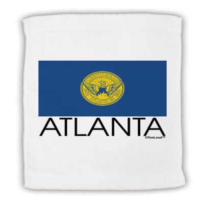 TOOLOUD Atlanta Georgia Flag Text Micro Terry Sport Towel 11"x18"