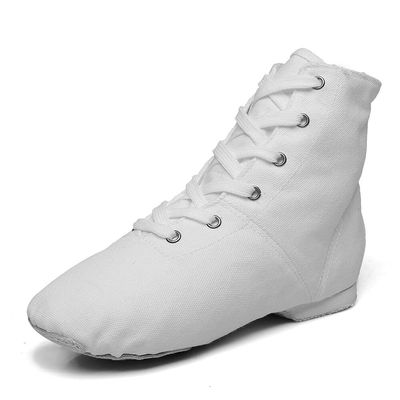 MSMAX Jazz Dance Shoes for Girls Lace-up Dancing Ballet Boots Sneakers for Boys White 5.5 M US Big Kid