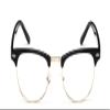 Shiratori New Vintage Fashion Half Frame Semi-Rimless Clear Lens Glasses Gold view 2