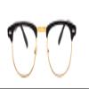 Shiratori New Vintage Fashion Half Frame Semi-Rimless Clear Lens Glasses Gold view 4