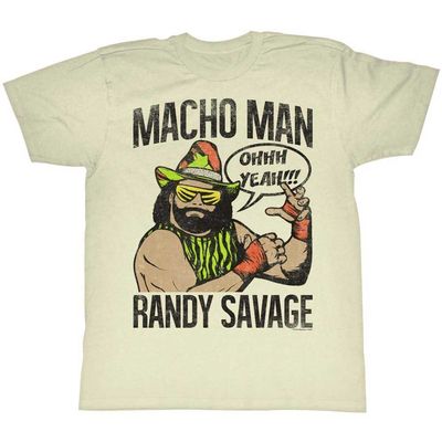 A&E Designs Macho Man Randy Savage T-Shirt, Off White, 2XL
