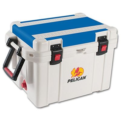 MightySkins (Cooler Not Included) Skin Compatible with Pelican 45 qt Cooler Lid wrap Cover Sticker Skins Solid Blue