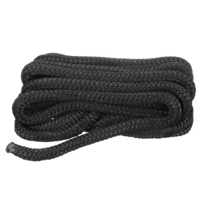 Attwood 117621-7 Premium Double Braided Nylon Dock Line, 1/2-Inch Thick, 25 Feet Long, Pre-Spliced One End, Black
