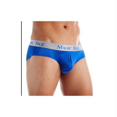 Magic Silk Men's 100% Silk Knit Low Rise Bikini, 6386, Cobalt, XL