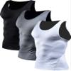 NELEUS Men's 3 Pack Athletic Compression Under Base Layer Sport Tank Top,01,Black,Grey,White,XS,EUR S view 1