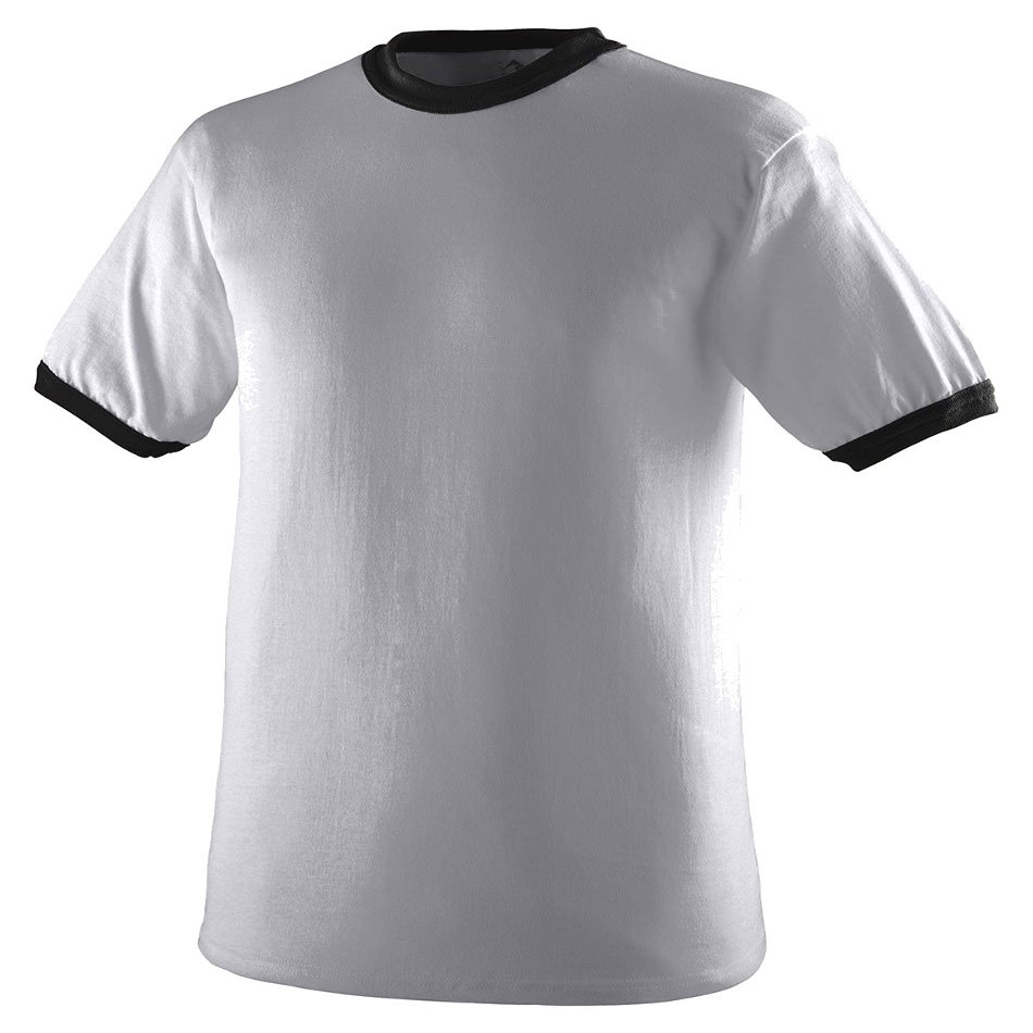 Augusta Sportswear 710 Adult's Ringer T-Shirt Athletic Heather/Black M