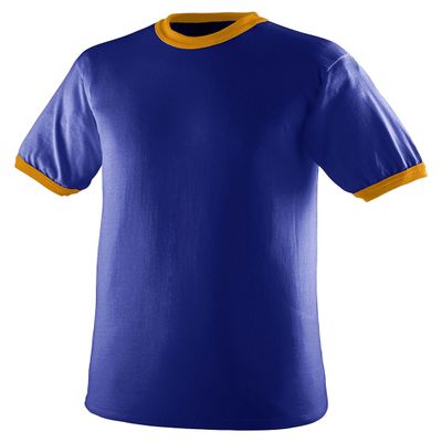 Augusta Sportswear 710 Adult's Ringer T-Shirt Purple/Gold S
