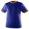 Augusta Sportswear 710 Adult's Ringer T-Shirt Purple/Gold S