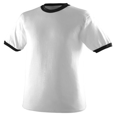 Augusta Sportswear 710 Adult's Ringer T-Shirt White/Black M