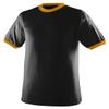 Augusta Sportswear 710 Adult's Ringer T-Shirt Black/Gold 3XL view 1