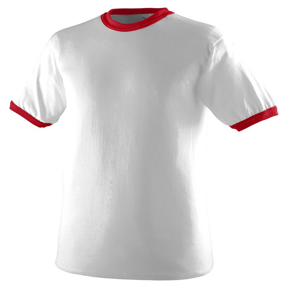 Augusta Sportswear 710 Adult's Ringer T-Shirt White/Red S