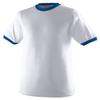 Augusta Sportswear 711 Youth's Ringer T-Shirt White/Royal L