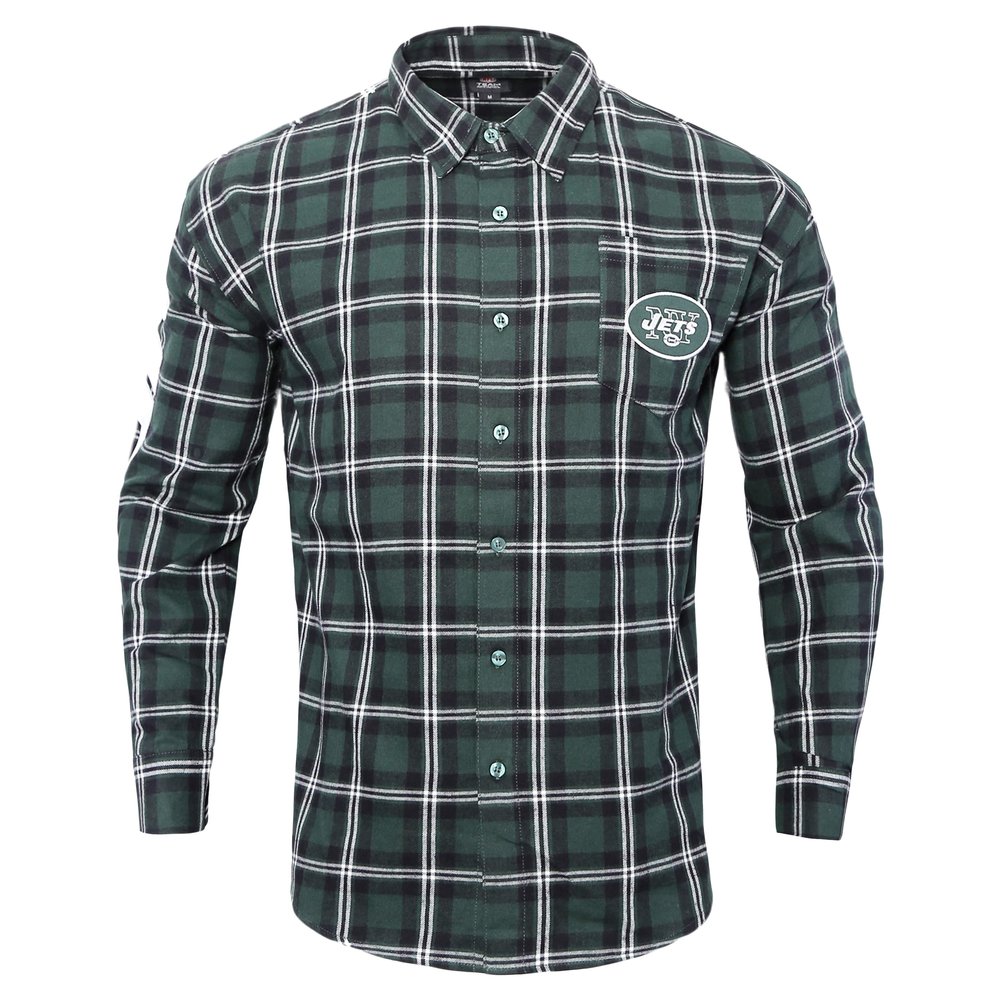 FOCO New York Jets Wordmark Basic Flannel Shirt Extra Large