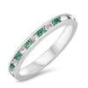 Eternity Simulated Emerald Stackable Ring New .925 Sterling Silver Band Size 9 view 1