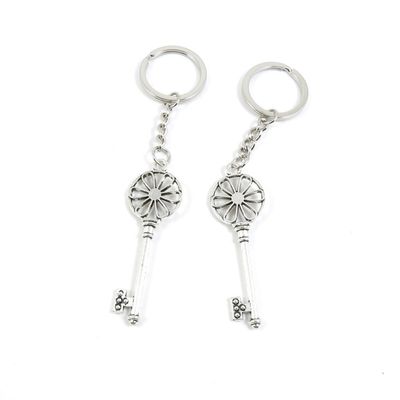 BLUESTONE Charms 1 Pieces Keyrings Keychains Door Car Keys Rings Tags Chain Antique Silver Tone Bulk Lots J3RI9A Flower Key