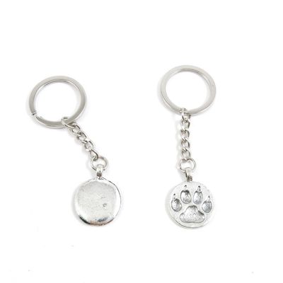 BLUESTONE Charms 1 Pieces Keyrings Keychains Door Car Keys Rings Tags Chain Antique Silver Tone Bulk Lots W6KL2I Bear Paw