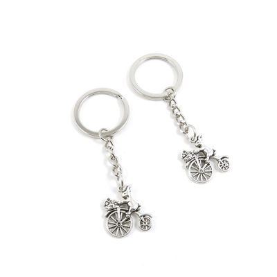 BLUESTONE Charms 50 Pieces Keyrings Keychains Door Car Keys Rings Tags Chain Antique Silver Tone Bulk Lots M3NU4M Rabbit Cycling