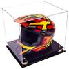 Better Display Cases Clear Acrylic Motorcycle Motocross or Racing Helmet Display Case with Gold Risers (A024-GR) view 1