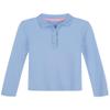 Nautica Girls' School Uniform Long Sleeve Polo, Light Blue, XX-Large(20) Plus view 1