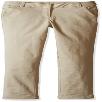 Nautica Girls' School Uniform Skinny Stretch Twill Pant, Khaki, 6X