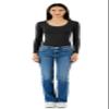 Emmalise Women's Junior and Plus Size Basic Scoop Neck Tshirt Long Sleeve Tee, Medium, 2Pk Black, Charcoal view 2