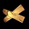 DreamHigh Women's 17" Long Satin Cosplay Finger Gloves Gold view 2