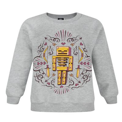 Minecraft Skelly Dreams Skeleton Girl's Sweatshirt Grey