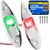 Five Oceans LED Boat Navigation Lights, Bow Light, Vertical Mount Sidelight, Red & Green, 12-Volt, USCG 2NM - FO3840 view 1