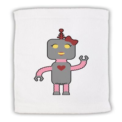 TOOLOUD Cute Robot Female Micro Terry Sport Towel 15" x 22"