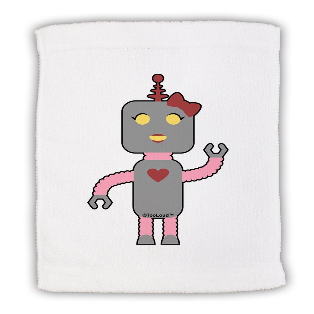 TOOLOUD Cute Robot Female Micro Terry Sport Towel 15" x 22"