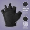 Contraband Pink Label 5297 Womens Design Series Leopard Print Lifting & Rowing Gloves (Pair) - Lightweight Vegan Medium Padded Microfiber Amara Leather w/Griplock Silicone (Charcoal Gray, X-Small) view 3