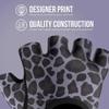 Contraband Pink Label 5297 Womens Design Series Leopard Print Lifting & Rowing Gloves (Pair) - Lightweight Vegan Medium Padded Microfiber Amara Leather w/Griplock Silicone (Charcoal Gray, X-Small) view 4