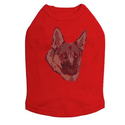German Shepherd - Dog Tank, S Red