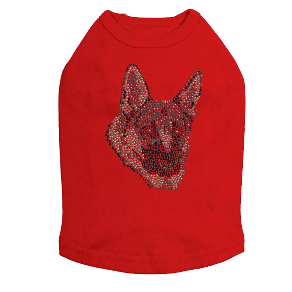 German Shepherd - Dog Tank, S Red