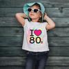 lepni.me Kids T-Shirt I Love 80s Old School Band Concert Clothing Music Merch (7-8 Years White Multi Color) view 3