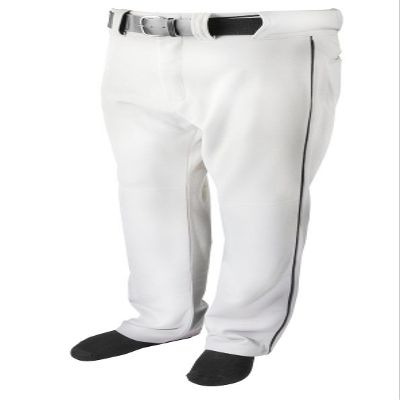 Martin Sports Youth Baseball/Softball Belt Loop Pants, White with Black Piping (White with Black Piping, YXL)