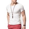 Acooe Short Sleeves Men T-shirt Crew-neck,Tight-fitting T-shirt, No Shrinkage-White-L view 1