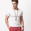 Acooe Short Sleeves Men T-shirt Crew-neck,Tight-fitting T-shirt, No Shrinkage-White-L view 2