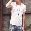 Acooe Short Sleeves Men T-shirt Crew-neck,Tight-fitting T-shirt, No Shrinkage-White-L view 3