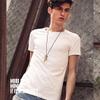 Acooe Short Sleeves Men T-shirt Crew-neck,Tight-fitting T-shirt, No Shrinkage-White-L view 4